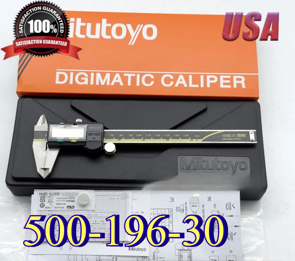 New 500-196-30 Mitutoyo Digital Caliper | 0-6" (150mm) | Absolute Encoder US!!!