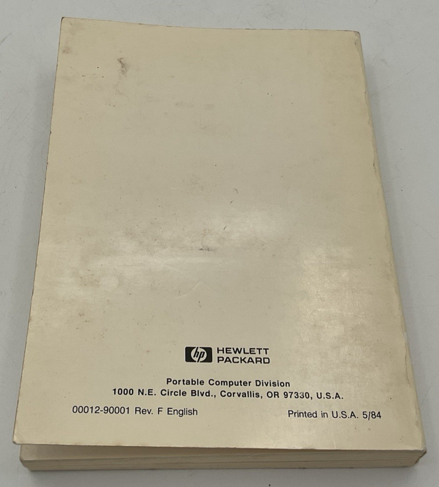 Hewlett Packard HP-12C Owner's Handbook And Problem-Solving Guide 5/84