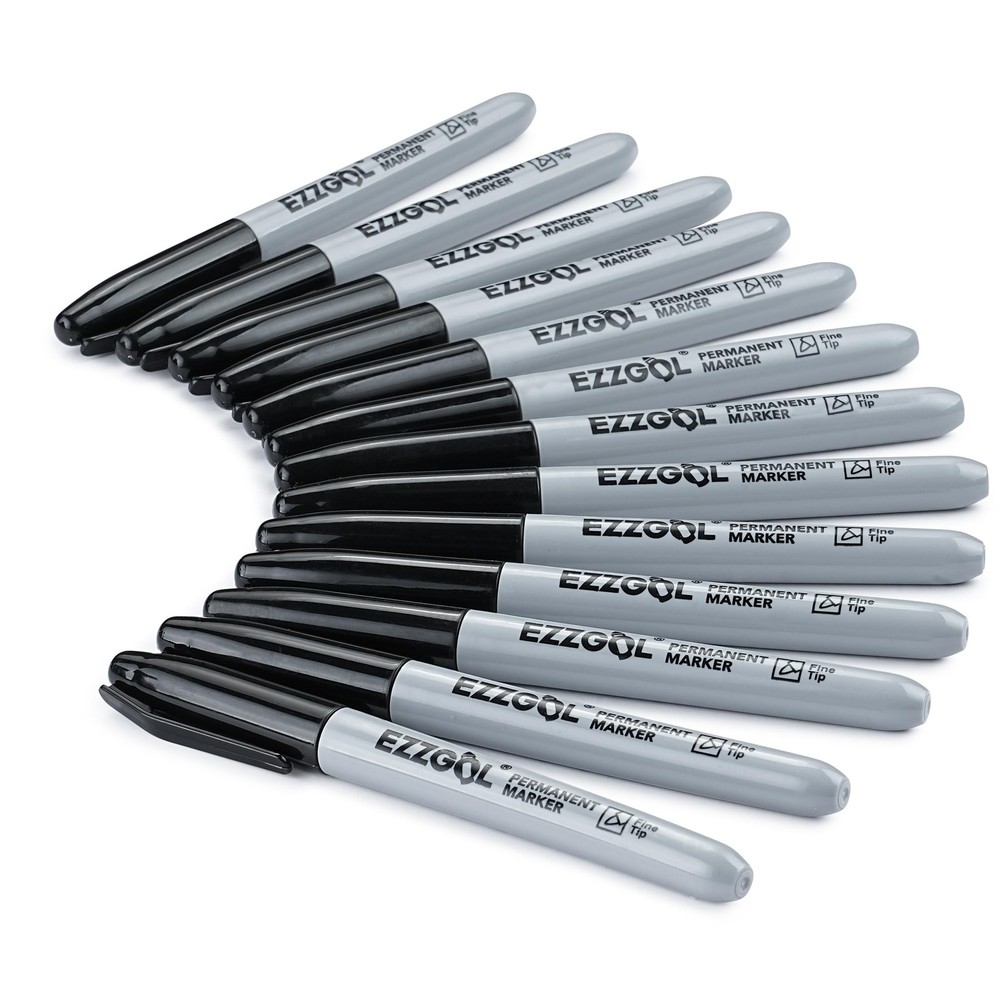 Black Permanent Markers Bulk, 40 Packs Fine Tip Permanent Markers, Waterproof...