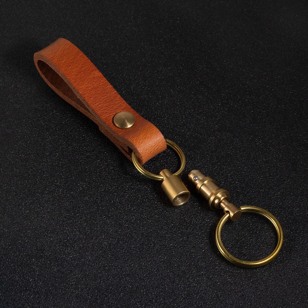 Leather Belt Loop Quick Release Detachable Keychain Pull Apart Key Rings