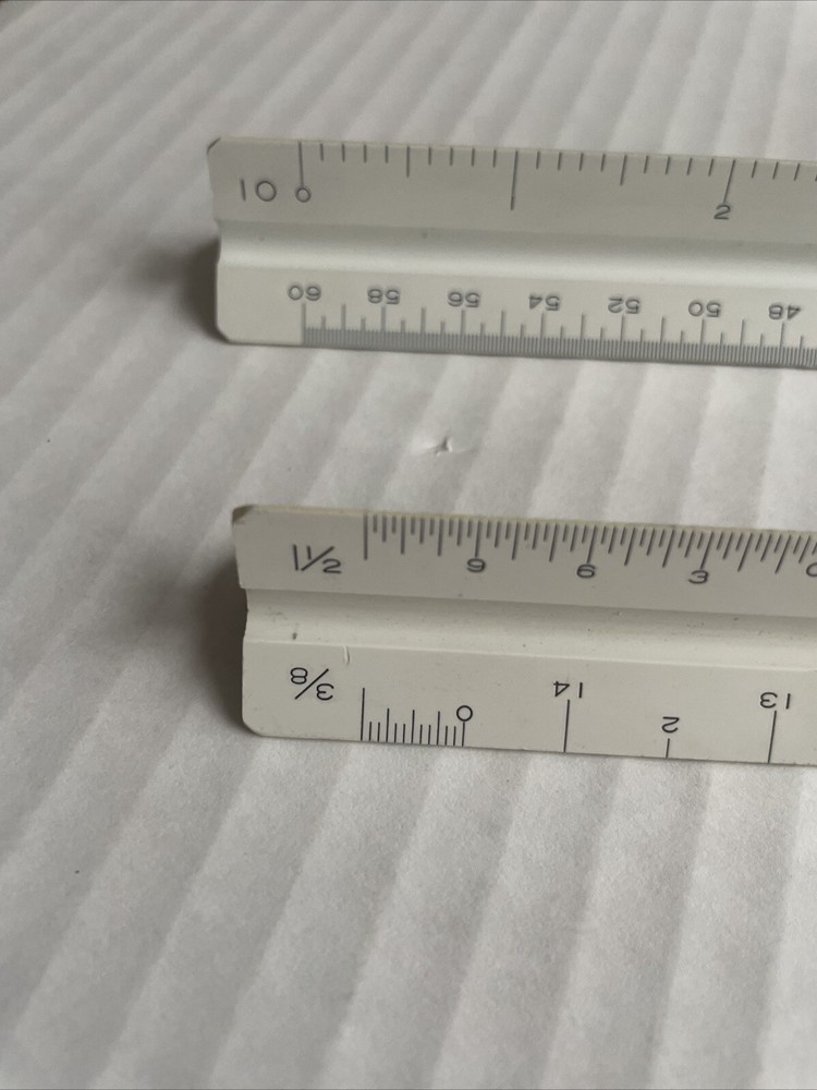 H 2 Pack Architectural Scale Ruler, 12" Triangular Architect Scale Engraf