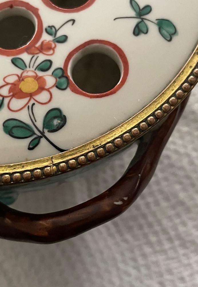 Signed RM Pottery Planter Crocus Frog Pattern Multicolored 4" diameter 3" tall