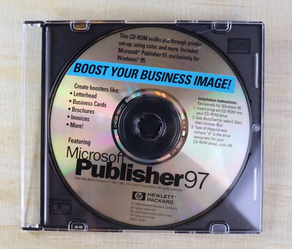 Vintage Microsoft Publisher 97 PC Software Publications CD only