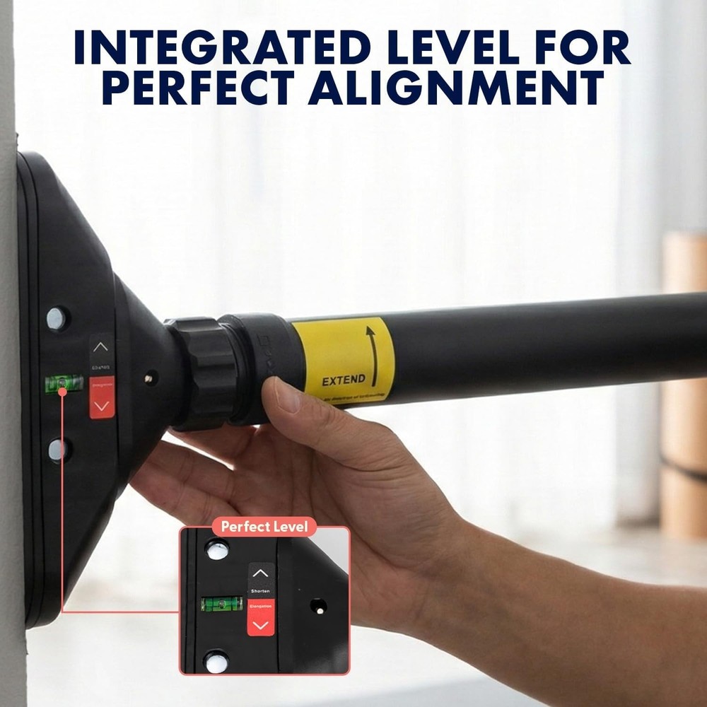 Doorway Pull up Bar, Adjustable Door Frame Pull up Bar with Level Meter