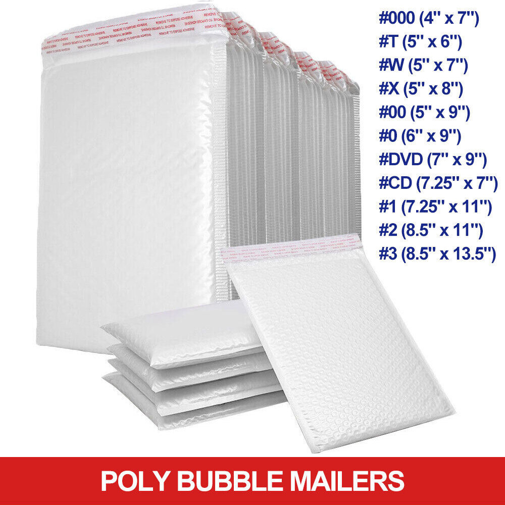 200PCs Poly Mailer Bubble Mailers 4 Layers Padded Envelopes Self Sealing