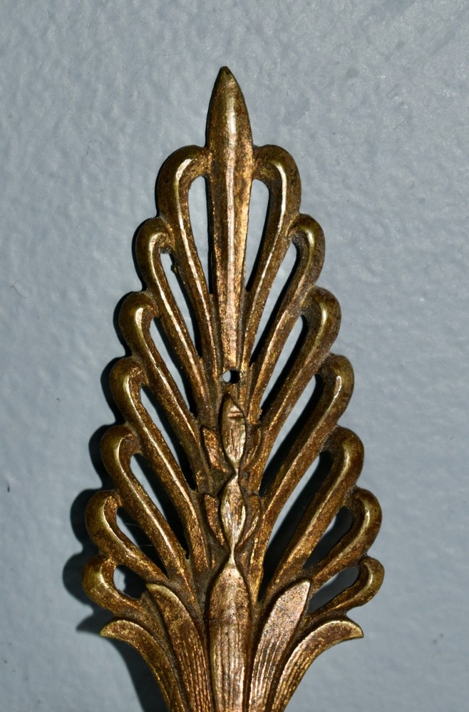 Antique Decorative French Style Brass Ormolu Leaf Design