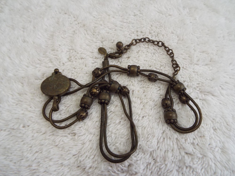 CHICO'S Brass Bead Pendant Necklace (C20)