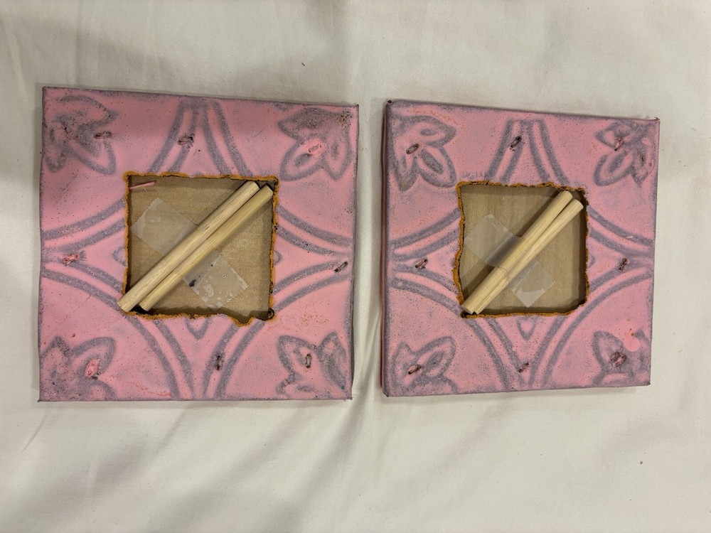 Laville Reclaimed Tin Photo Frames, Pink