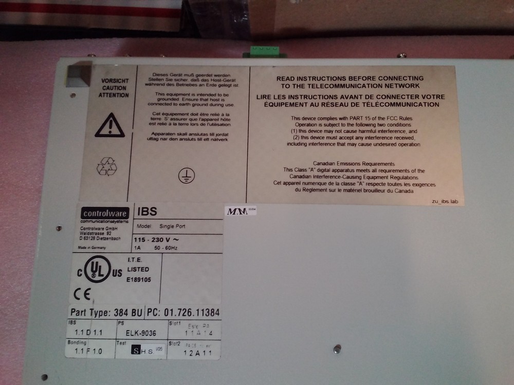 CONTROLWARE Communications Systems IBS ISDN Backup System Single Port IBSSP-S004