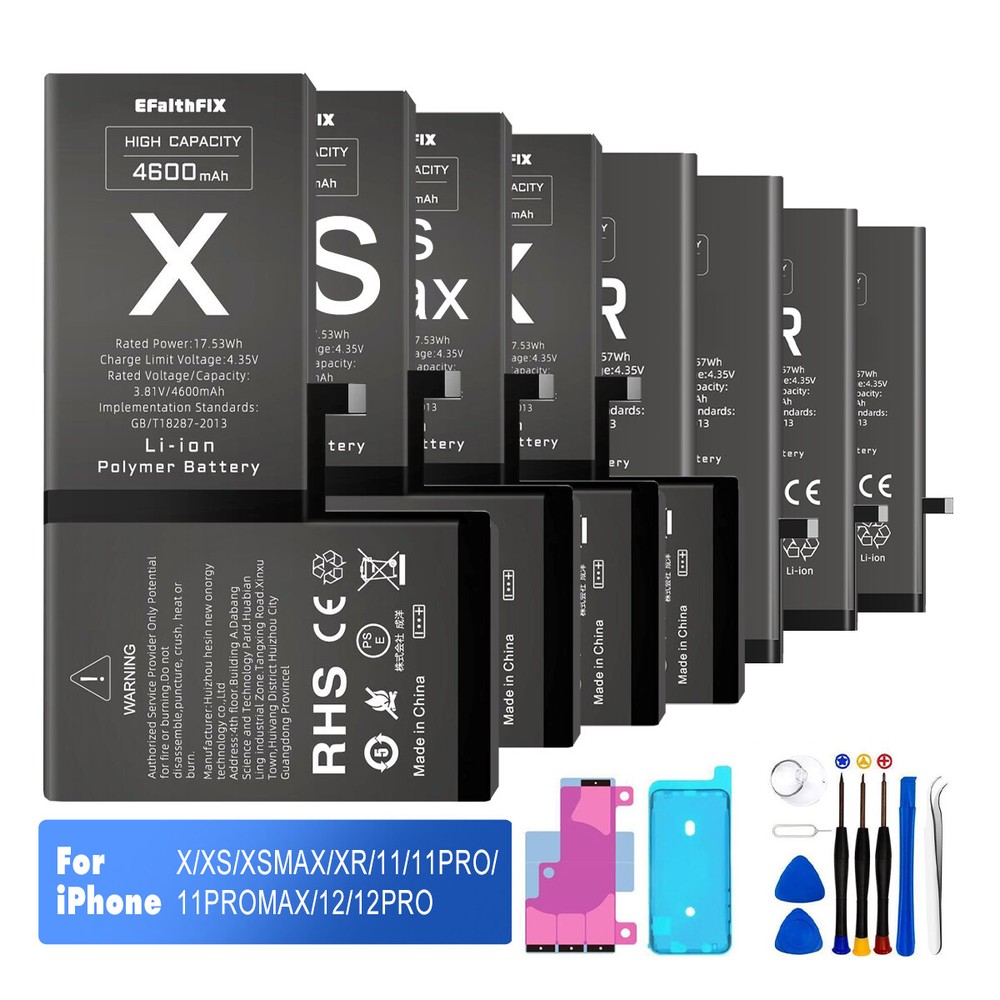 OEM Replacement Internal Battery For iPhone X XR 11 12 13 Pro MAX High Capacity
