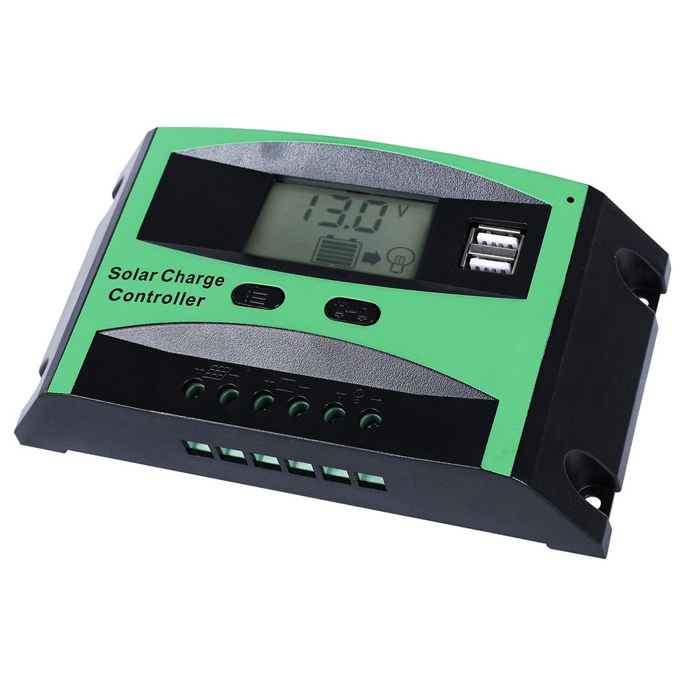 30A PWM Solar Panel Charge Controller Auto Focus Tracking Regulator 12/24V USB