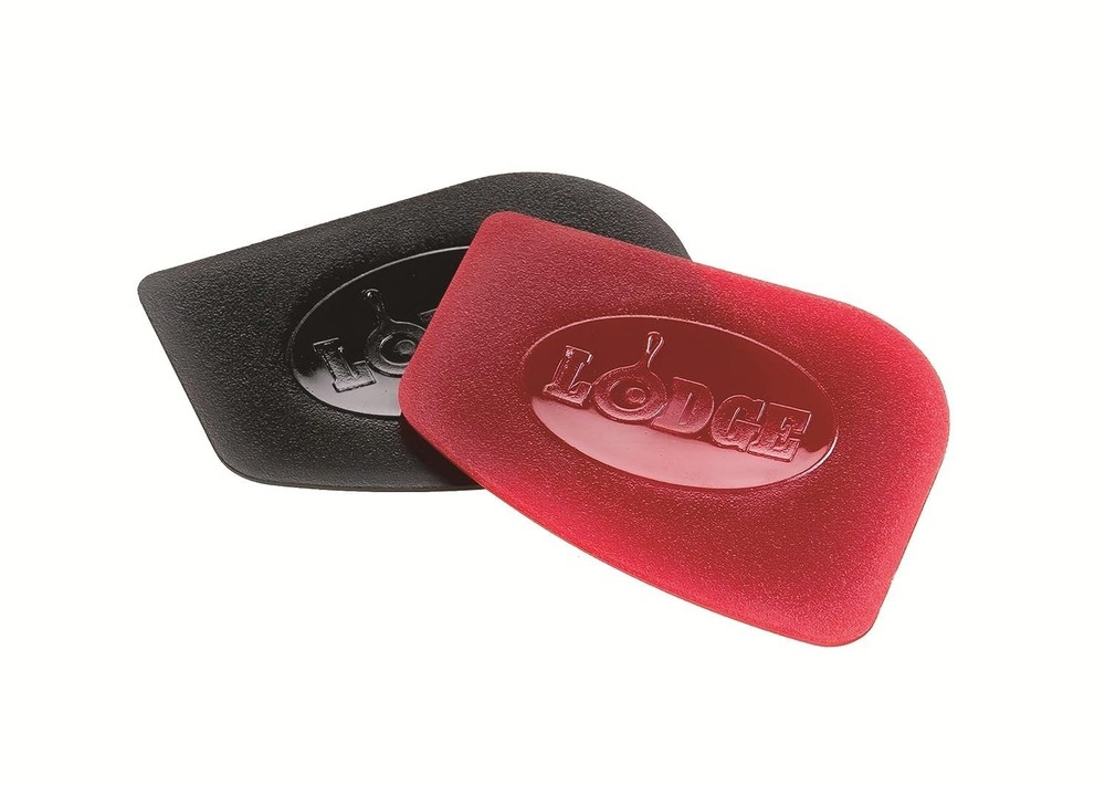 Lodge Durable Polycarbonate Pan Scrapers, Red and Black, 2-Pack