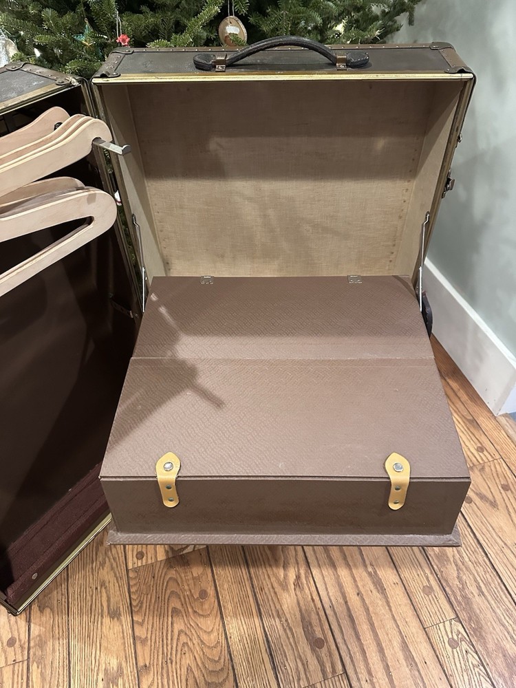Steamer Trunk-Wardrobe w/key, Working Lock, Monogramed, Early 1900’s Excellent!