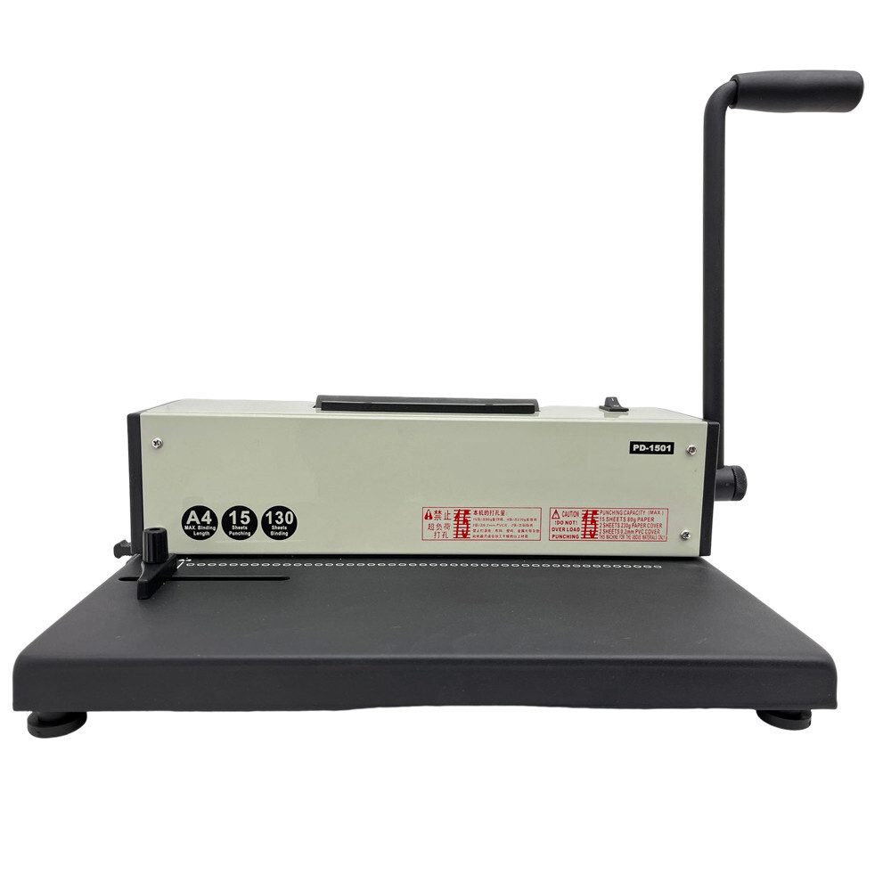 110V Desk Calendar Notebook Maker Plastic Spiral Coil Binding Machine PD-1501