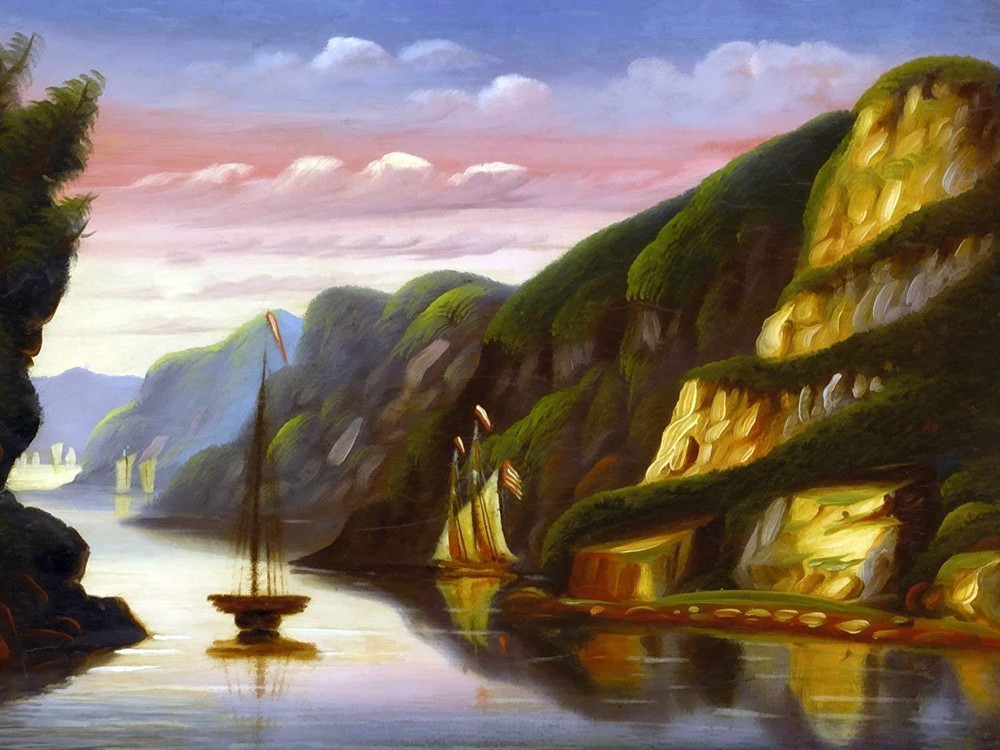 LAKE GEORGE T. Chambers ship mountain Tile Mural Kitchen Backsplash Ceramic 10x8