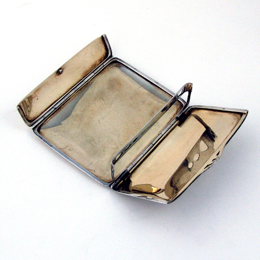 Cigarette Case Hidden Latch Watson Sterling Silver Mono JND