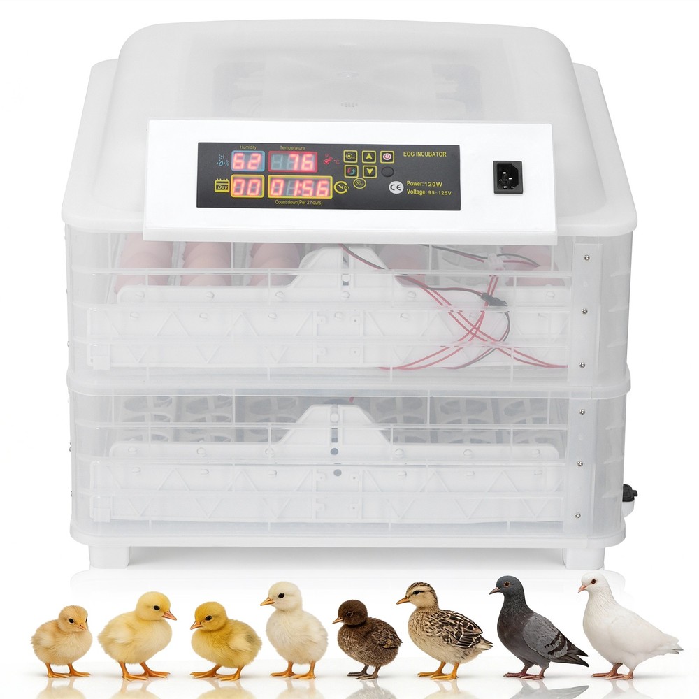 96 Eggs Digital Incubator Fully Automatic Turning Humidity Control Chicken Duck