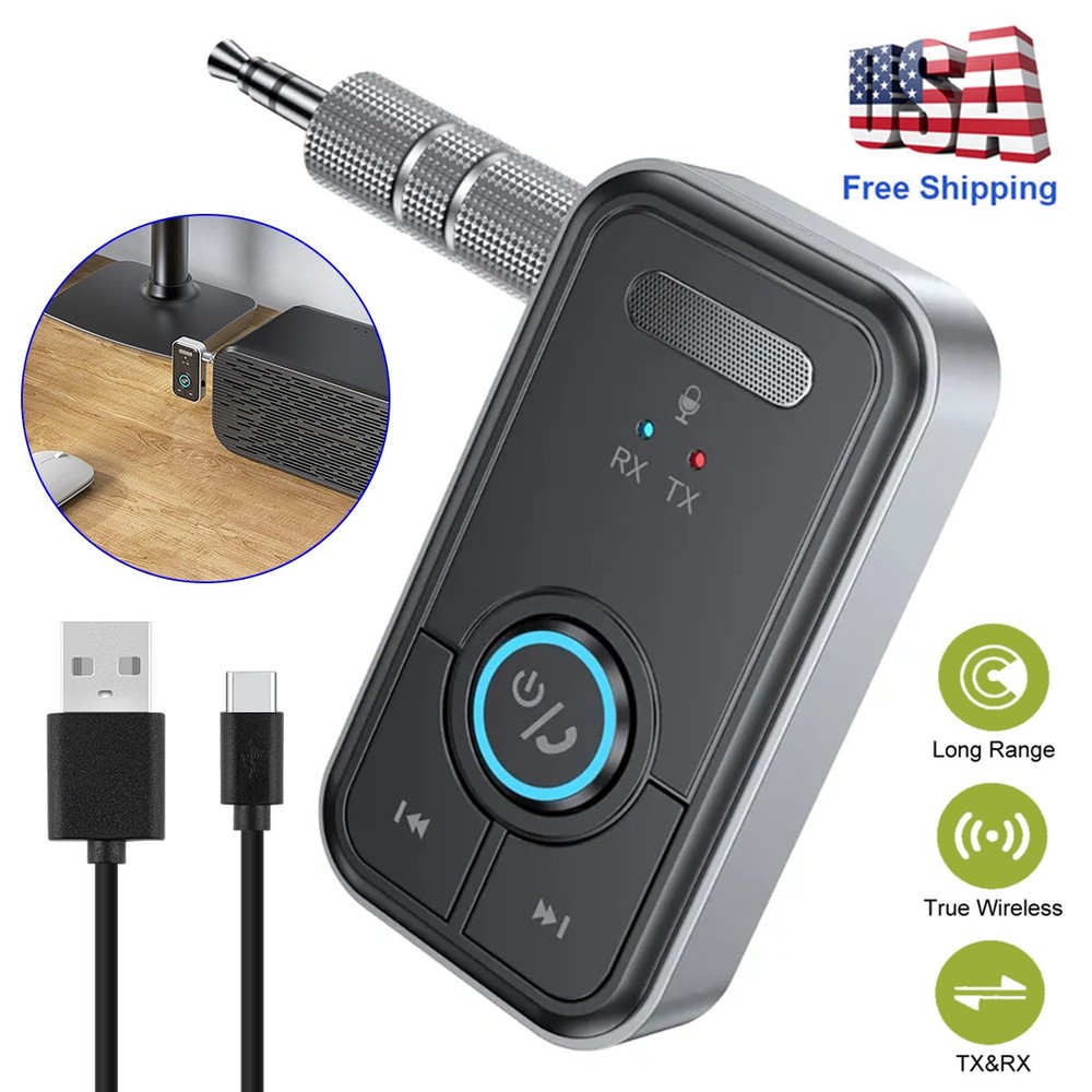 Audio Bluetooth 5.3 Adapter w Dual Mode - Wireless Transmitter Receiver 10H Play