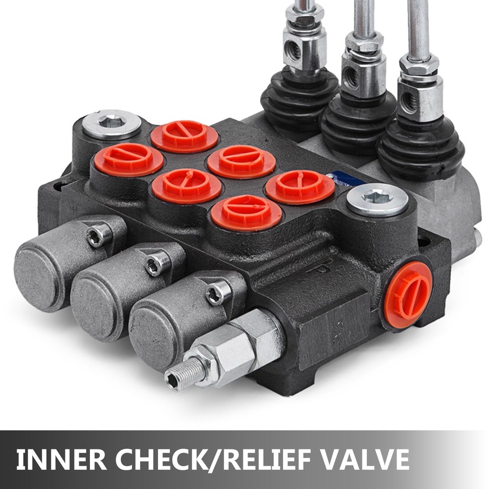3 Spool Hydraulic Directional Control Valve Double Acting 11 GPM