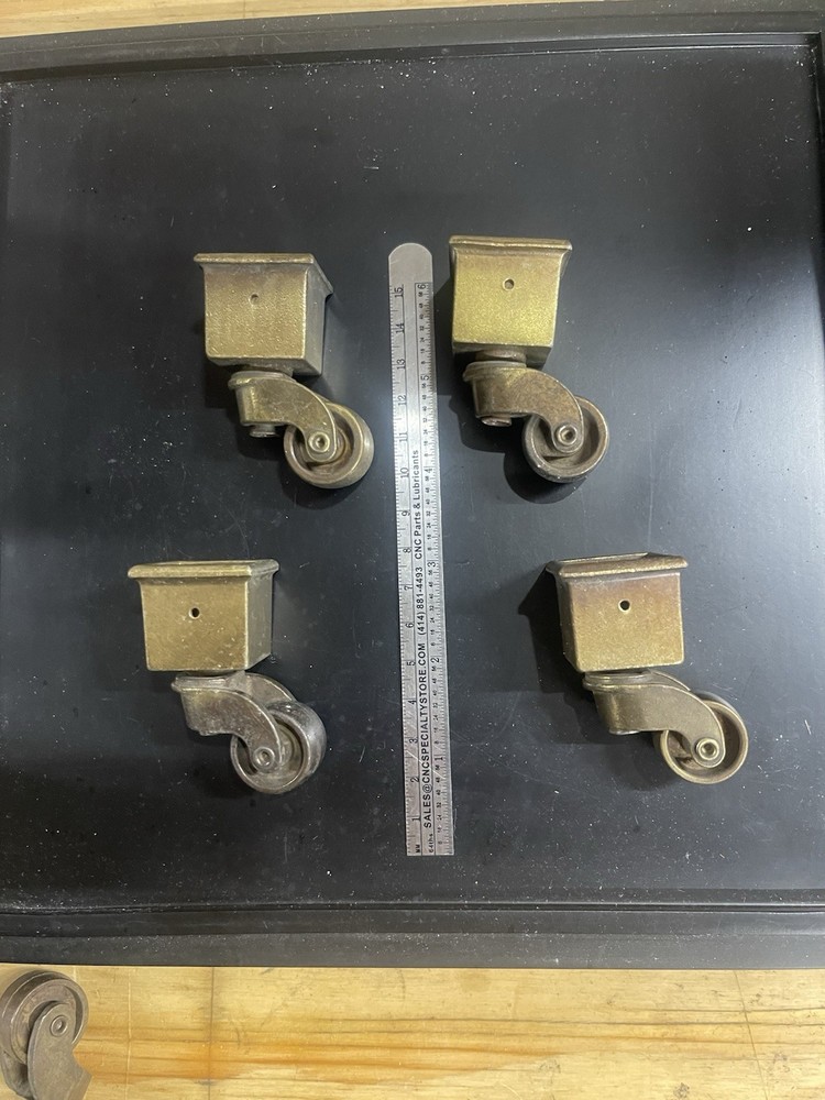Art Deco Vintage Brass / Bronze Roller Caster