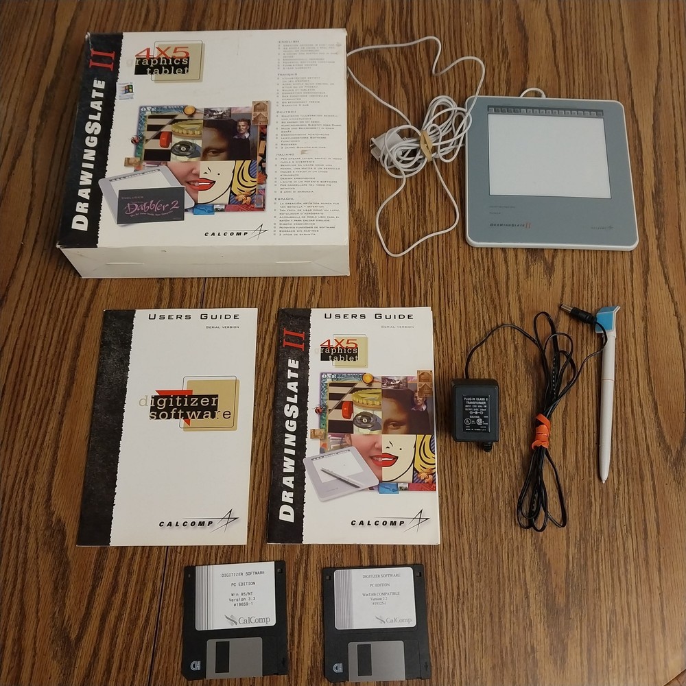 Vintage Calcomp Drawing Slate II 6x9 Graphics Tablet  For PC Or MAC- Untested