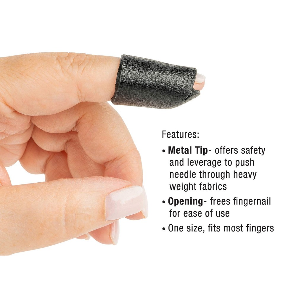 SINGER 54389 ProSeries Leather Thimble, Black (Single) Single,