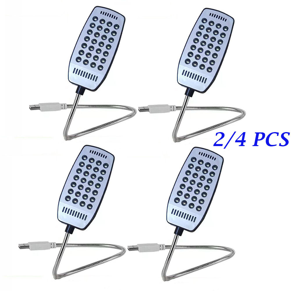 2/4PCS Bright Flexible Mini 28LED USB Light Computer Lamp Laptop PC Desk Reading