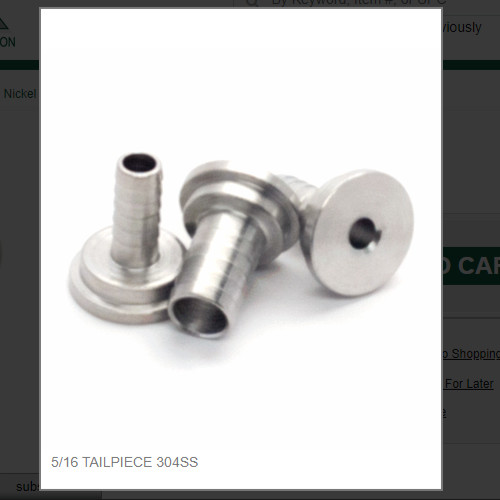 5/16 TAILPIECE 304SS # 4114