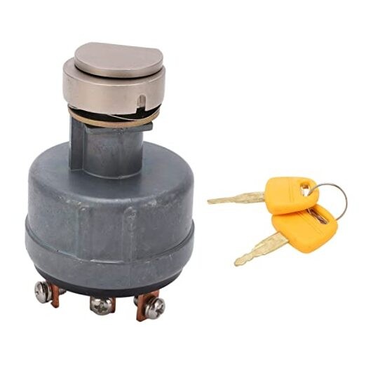 6-Pin Excavator Ignition Start Switch - Silver, Push Button, Ignition, Manual,