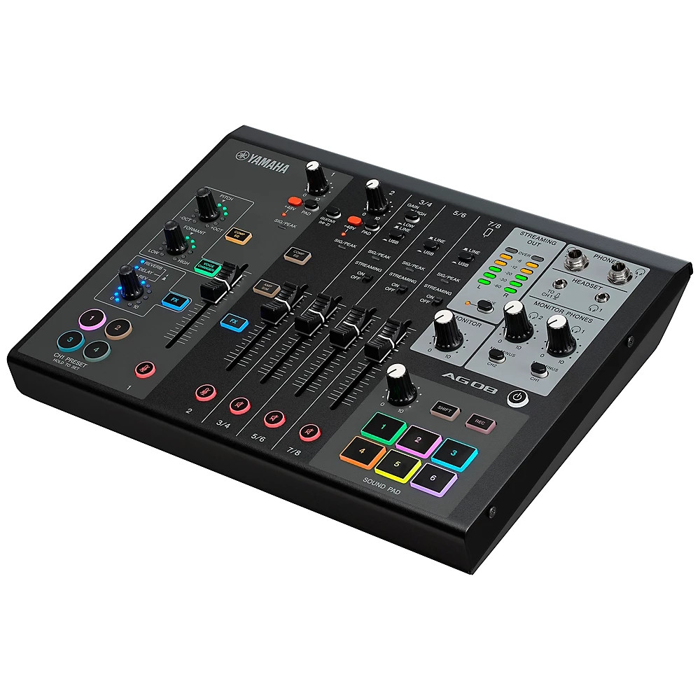 Yamaha AG08 8-channel Mixer/USB Interface for Mac/PC Black