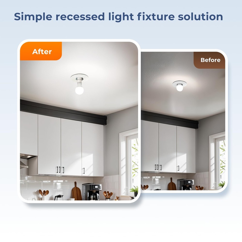 3 Pack Medium Screw Base To Medium Base Light Bulb Socket Porcelain Extender E26