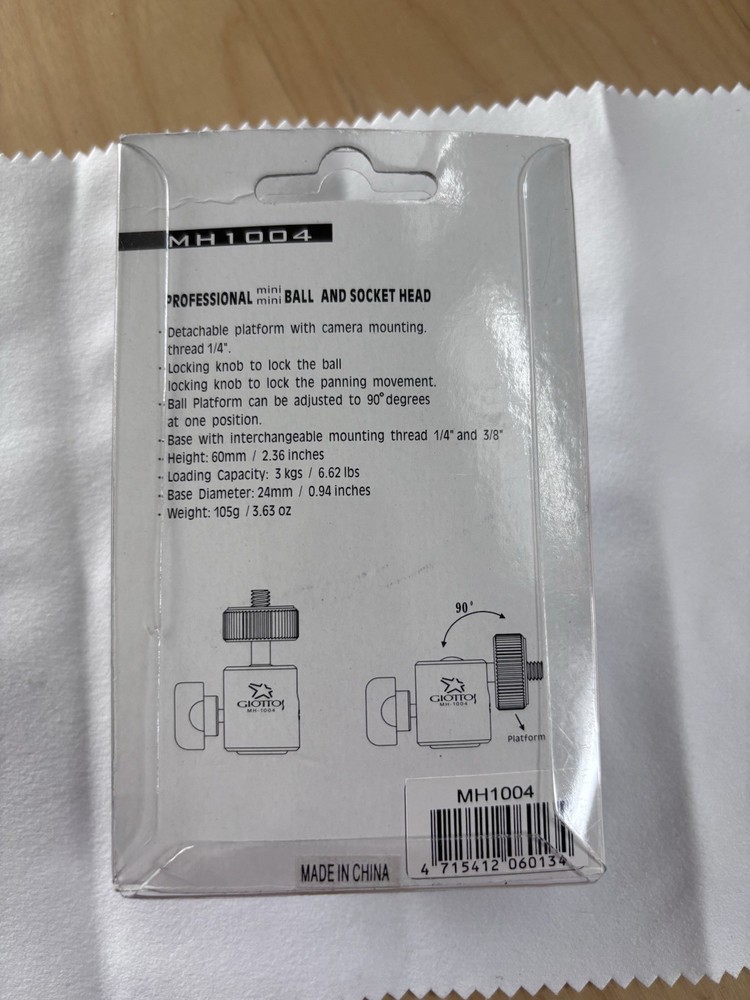 Giottos MH-1004 Professional Ball Head System Camera Mount Tripod New