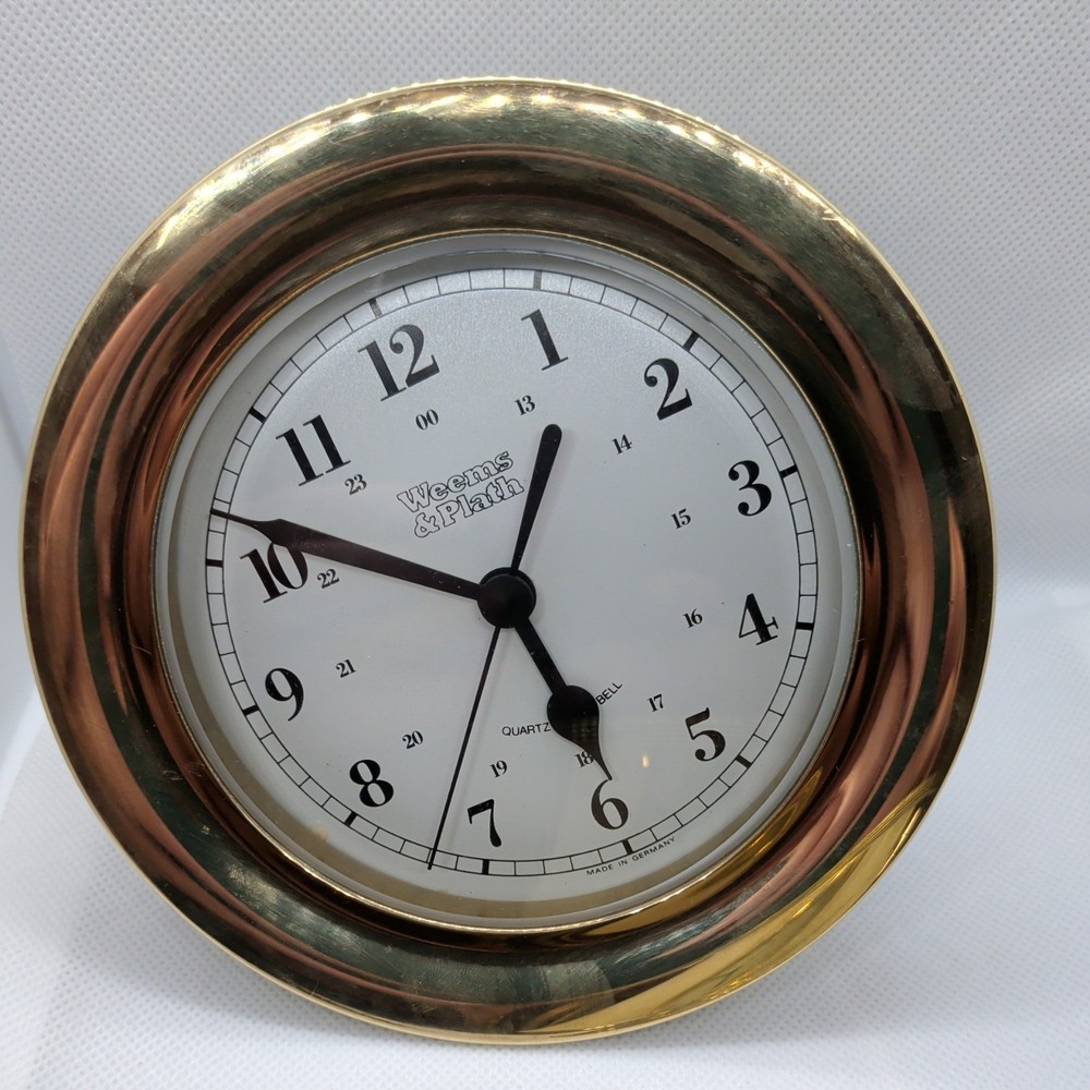 Vintage Weems & Plath Quartz Ship Bell Clock West Germany Working