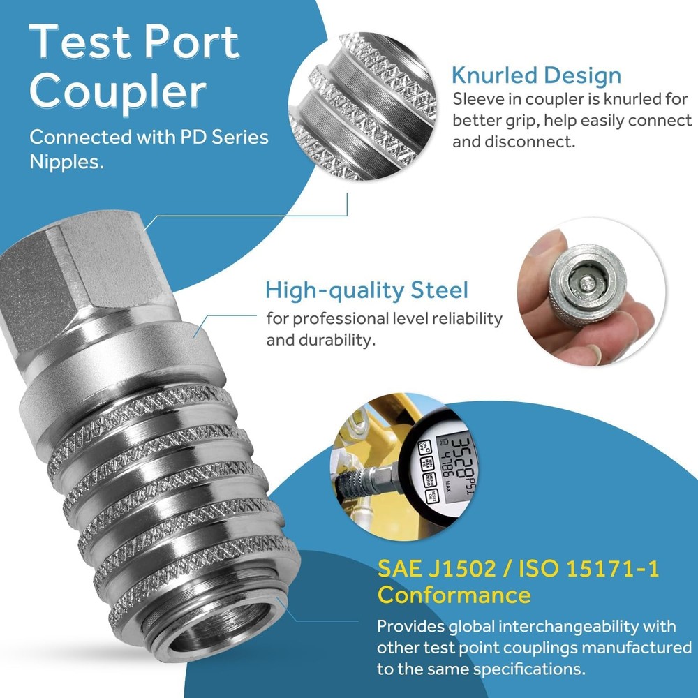 PD242 Series PD Test Port Quick Coupler for Diagnostic Equipment Internal Pipe