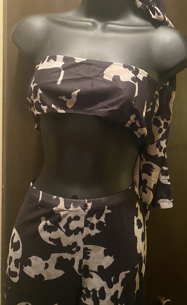 3 Piece Sheer Animal Print Set Size Large