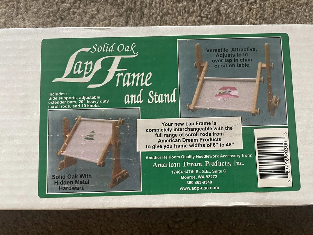 Cross Stitch/Embroidery Lap Frame and Stand NIB solid oak