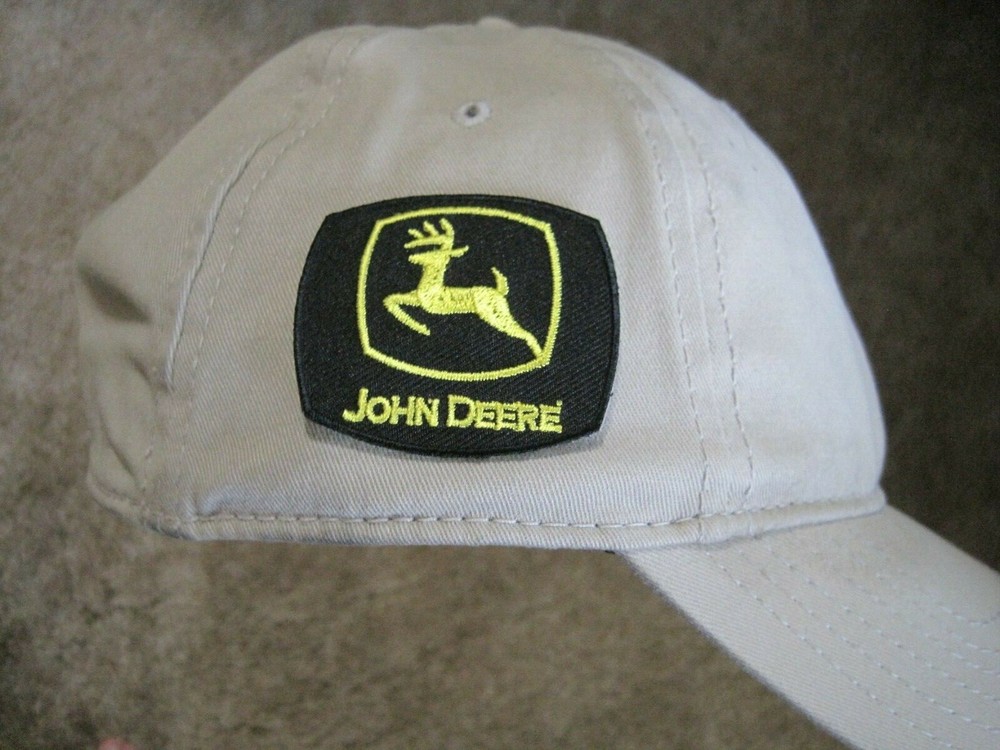 JOHN DEERE INDUSTRIAL TRACTOR PATCH IRON ON BACK SMALL 2 X 2 IN. BLACK & YELLOW