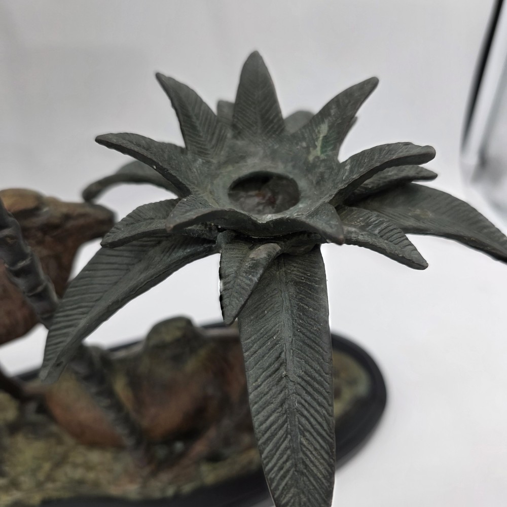 Orientalist Cold-Painted Bronze Middle Eastern Camel Form Candelabra