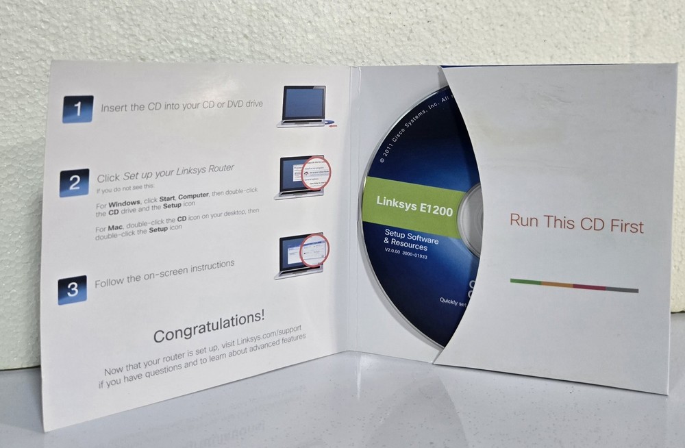 Linksys E1200 Setup CD Software & Resources For Cisco Wireless Router