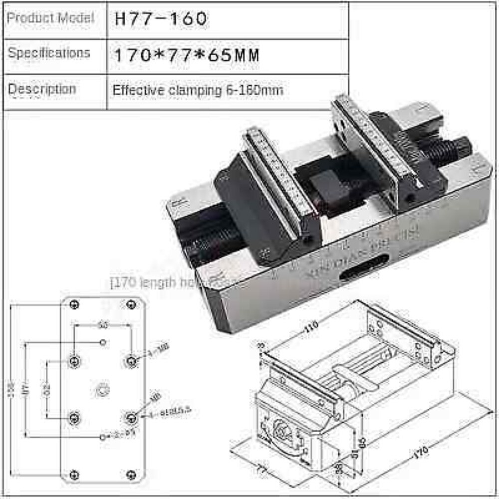 HE-R06822 CNC Machining Precision Self Centering Vise Accessory Fixture