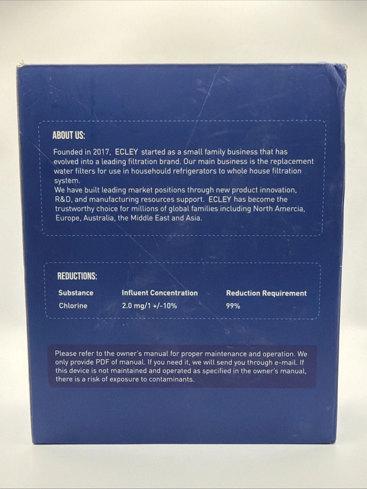 3-Pack ECLEY Refrigerator Water Filter EC-02 Filter 2 New Sealed