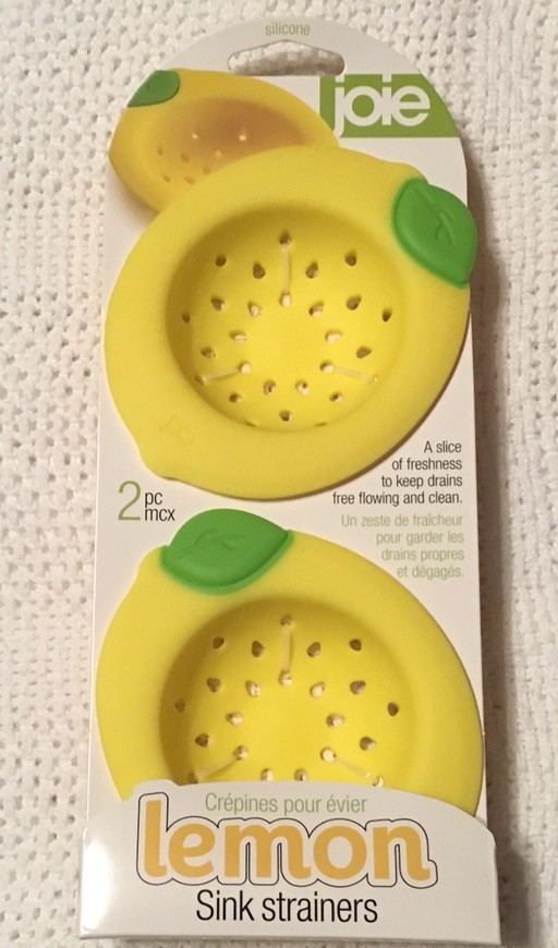 JOIE 2 PK LEMON THEME SINK STRAINERS Kitchen Decor Standard Silicone NWT
