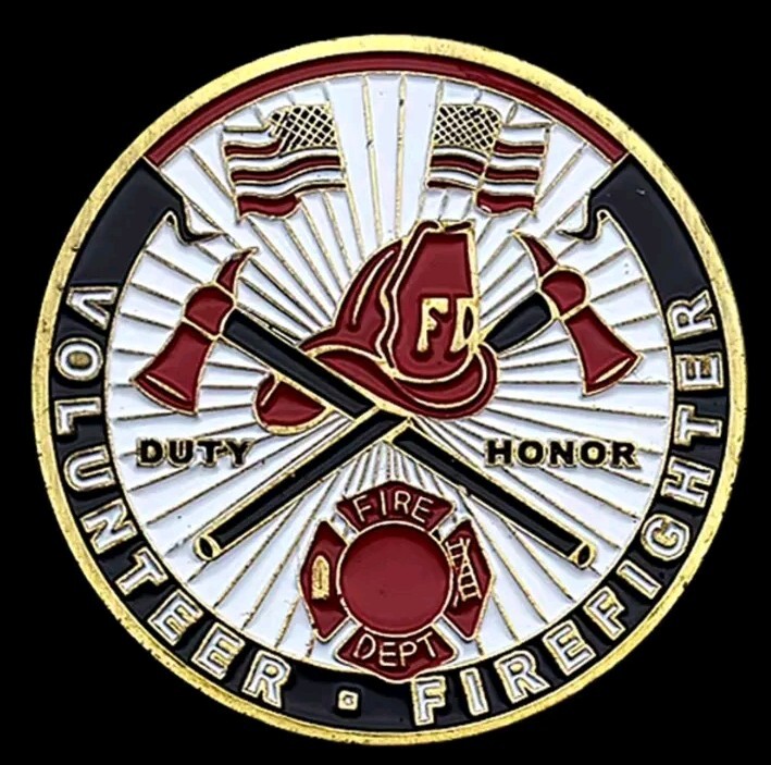 Volunteer Firefighter Duty Honor Challenge Coin