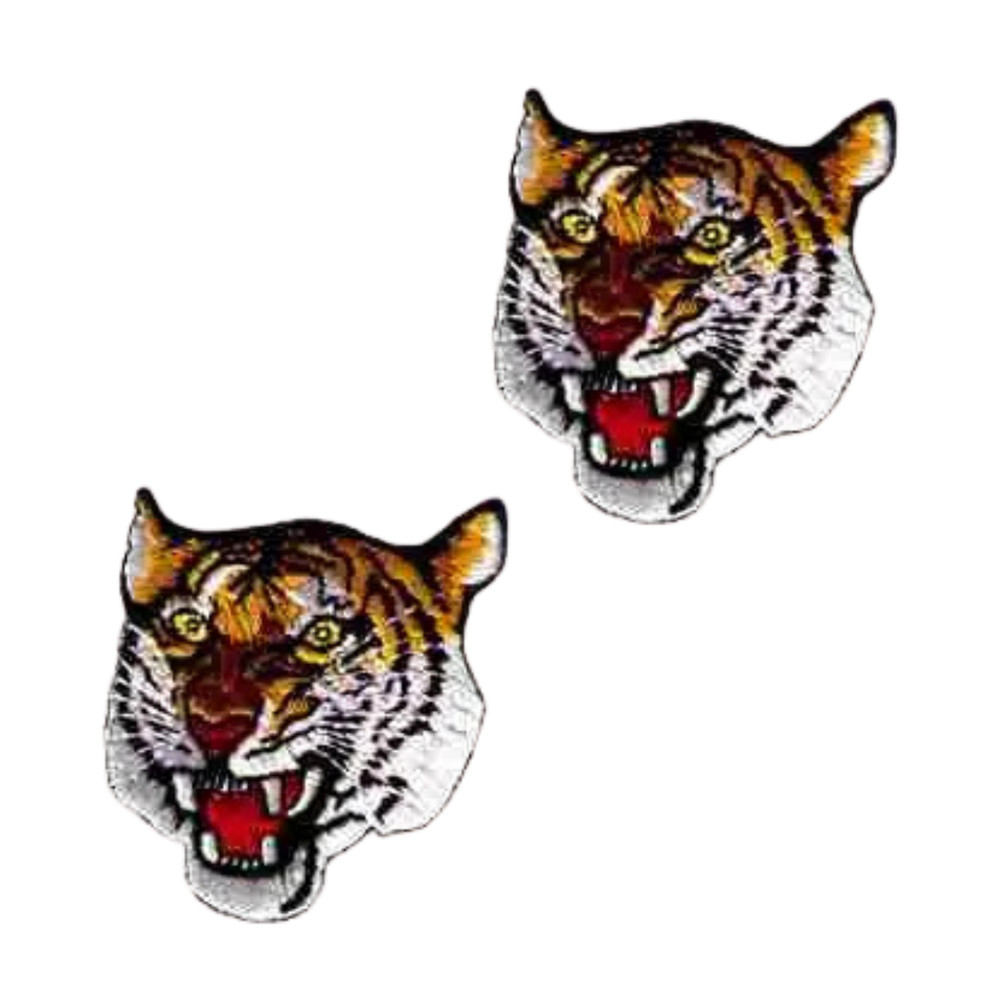 Tiger’s Ferocious Head (2-Pack) Iron On Patch