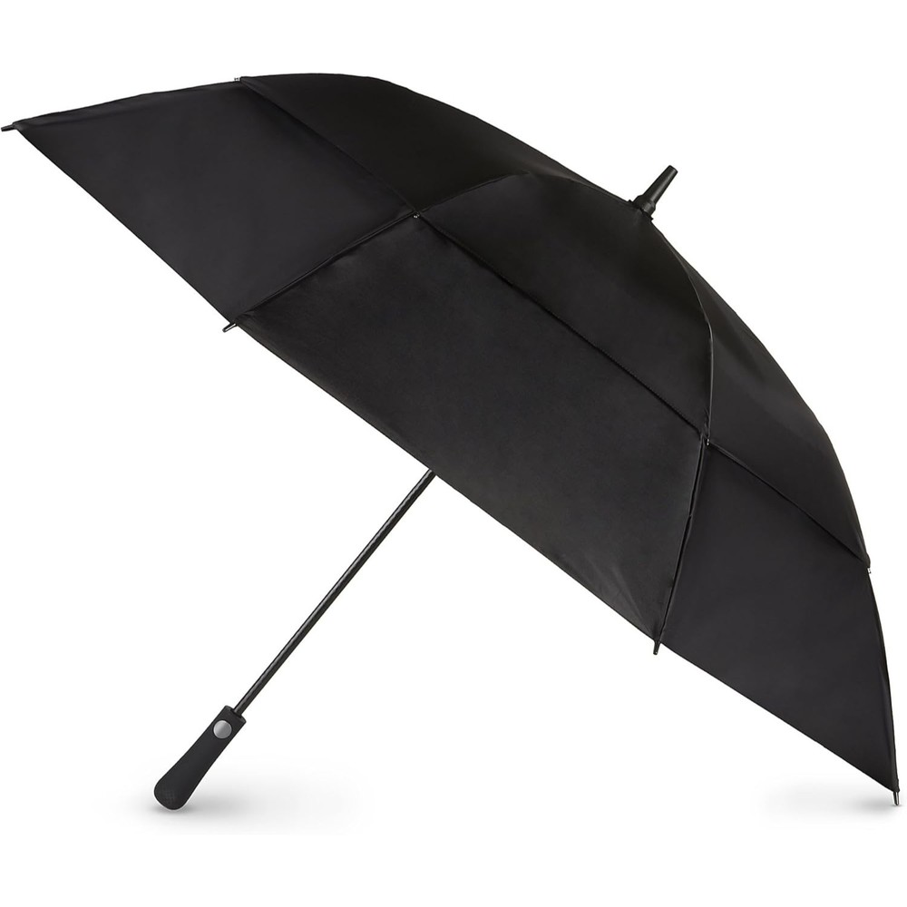 Totes Automatic Open XL Vented Canopy Golf Stick Umbrella, Black, 60"