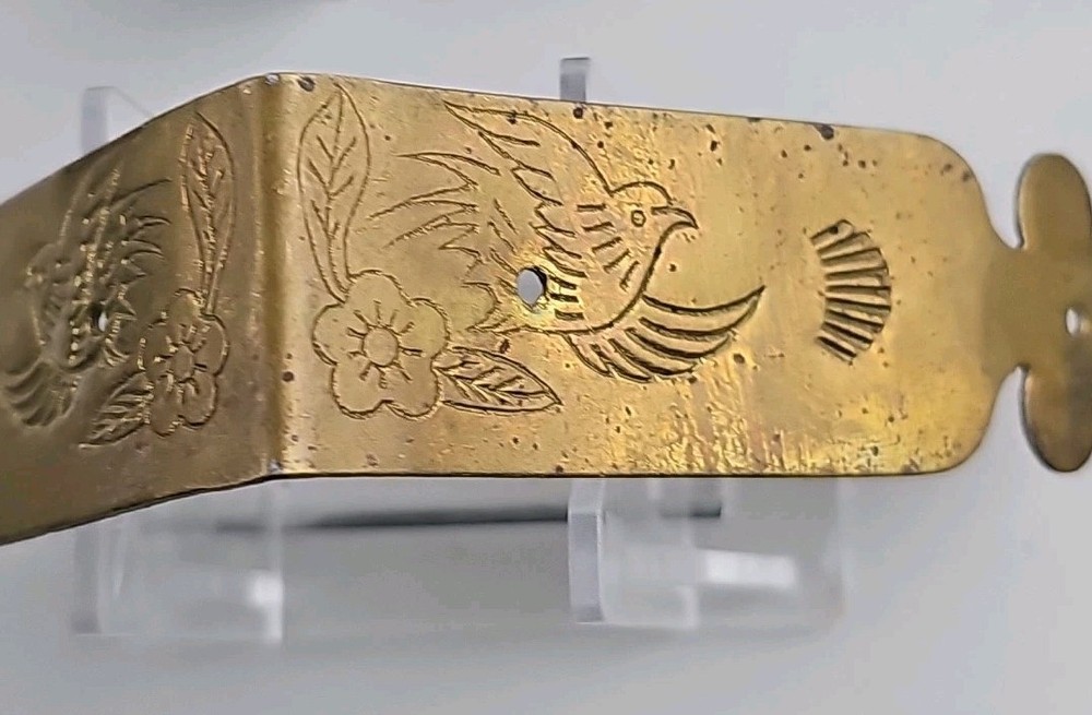 Chinoiserie Chest Trunk Box Corners Brass Front Bottom Bird Tacks