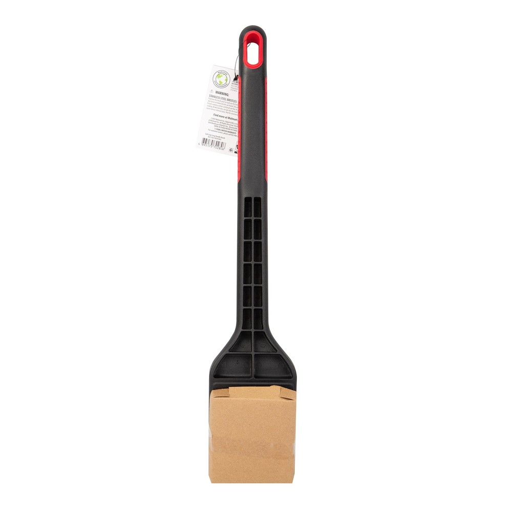 Expert Grill Long Handle Grill Brush with Scraper, 17.7"