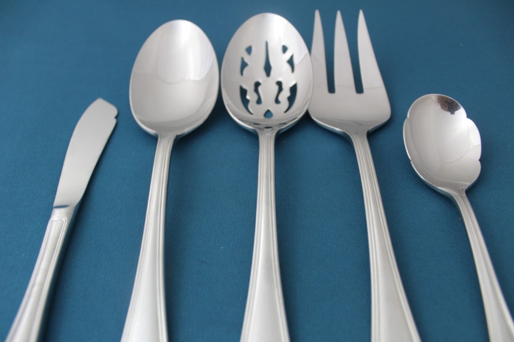 Gorham GORHAM SHELL Serving (5pc Set) Tablespoon Fork Pierced 18/8 Japan