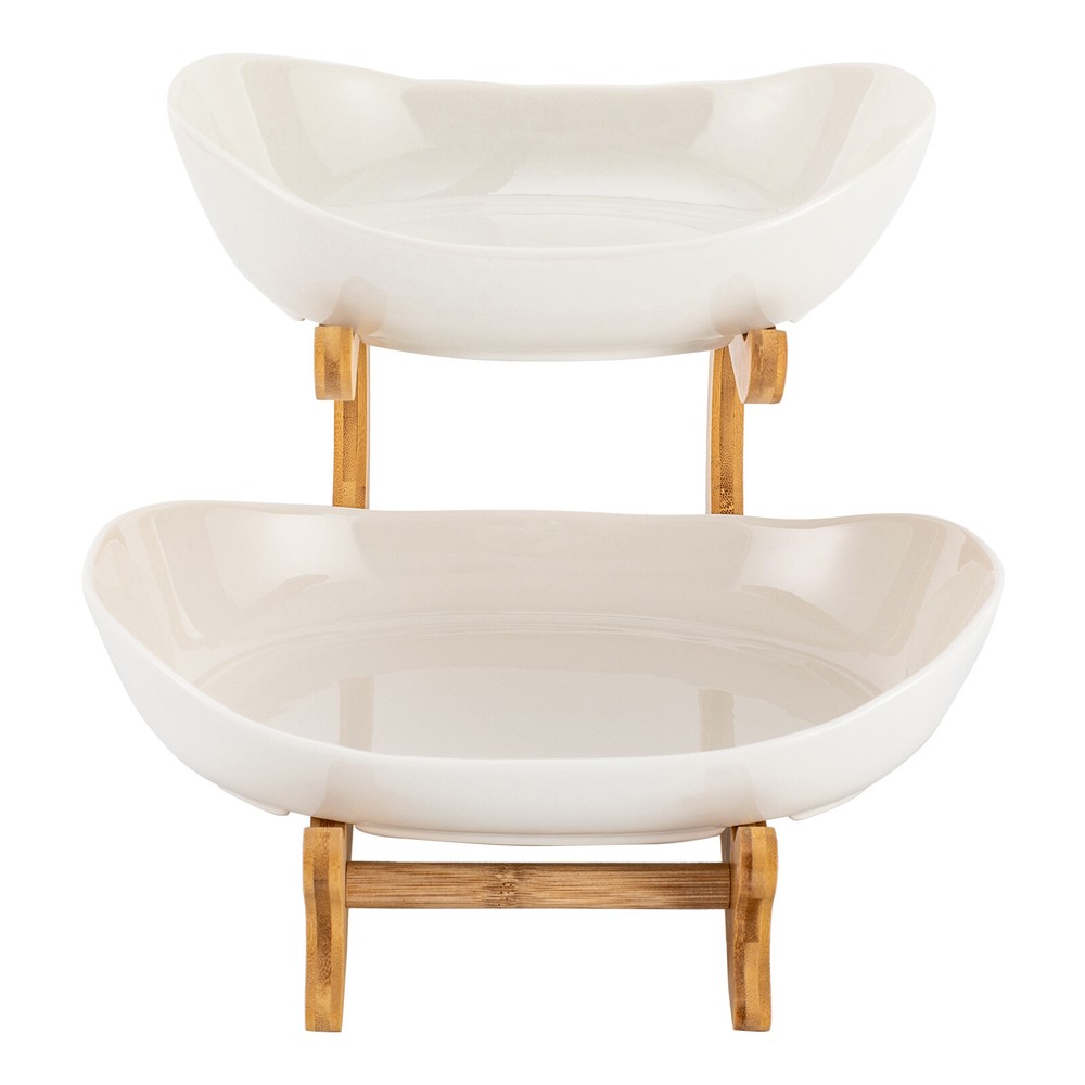 2 Tier Fruit Basket, Fruit Bowl for Kitchen Counter, Fruit Basket for Kitchen