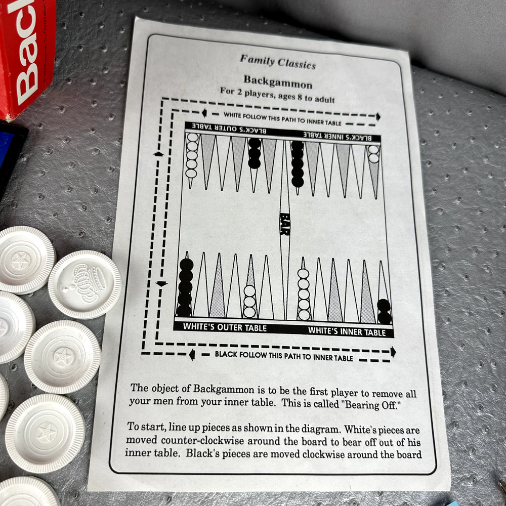 Vintage 1979 Backgammon Board Game by Pressman No 2014